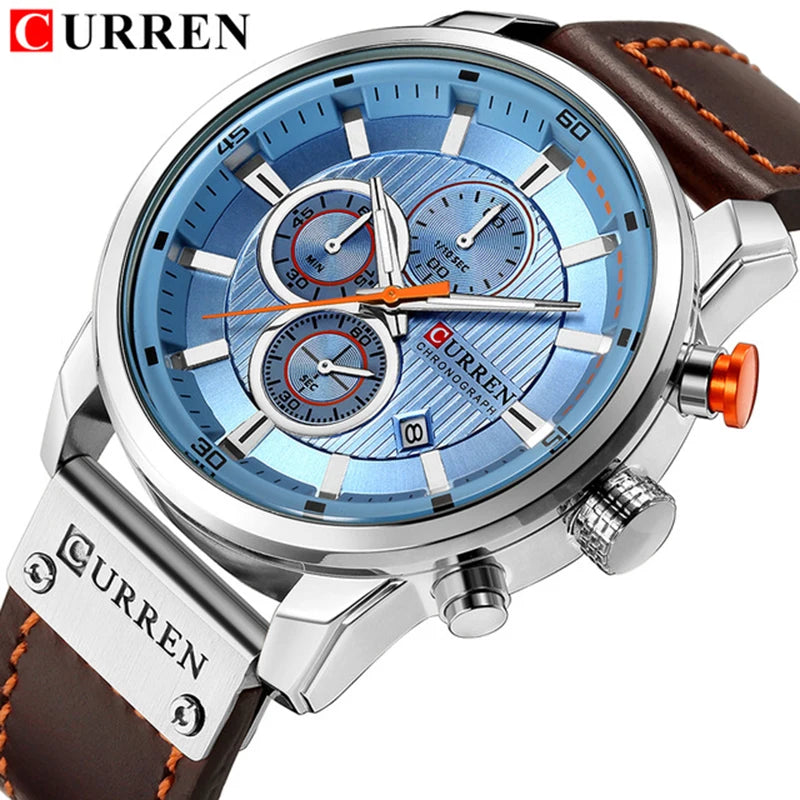 CURREN 2018 Men's Leather Quartz Watch