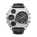 Oulm Men's Large Dial Dual Time Watch