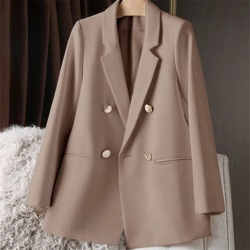 Women's Oversized British Style Blazer – Loose Fit Casual Office Jacket