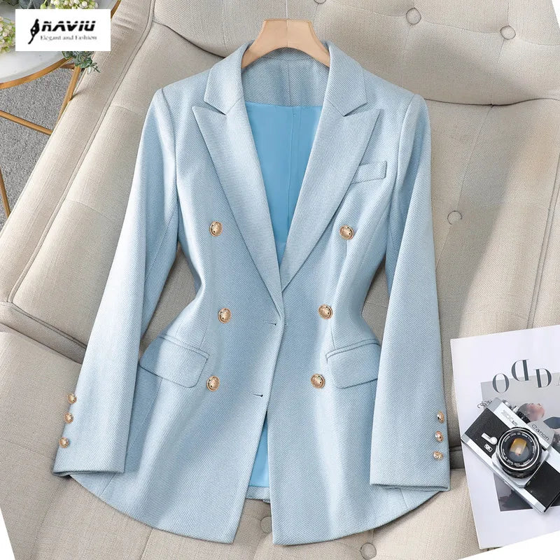 Women's Elegant Office Blazer – Long Sleeve Business Jacket