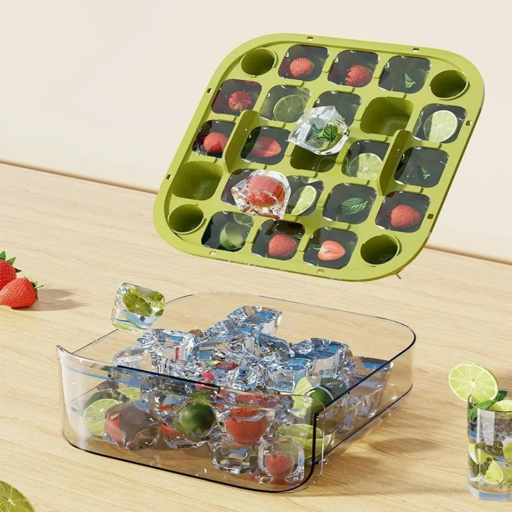 Double Layer Ice Cube Tray with Lid