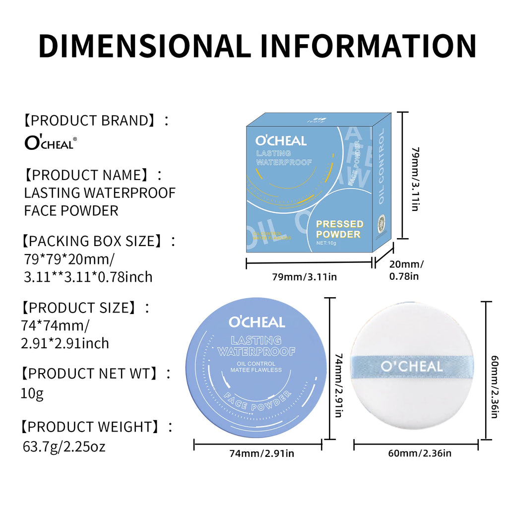 Ocheal Matte Setting Powder – Lightweight Oil-Control Pressed Face Powder