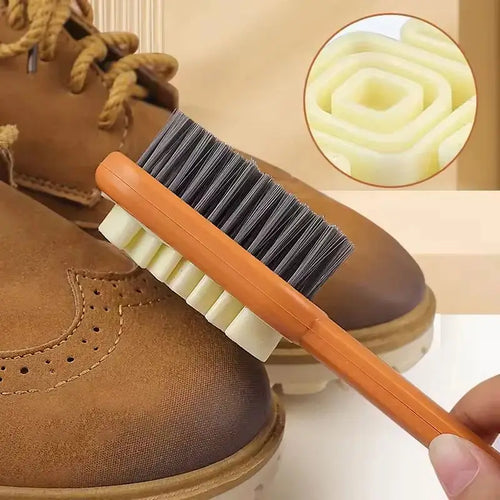 2-in-1 Suede Shoe Cleaning Brush – Nubuck Cleaner & Rubber Polish Eraser Tool