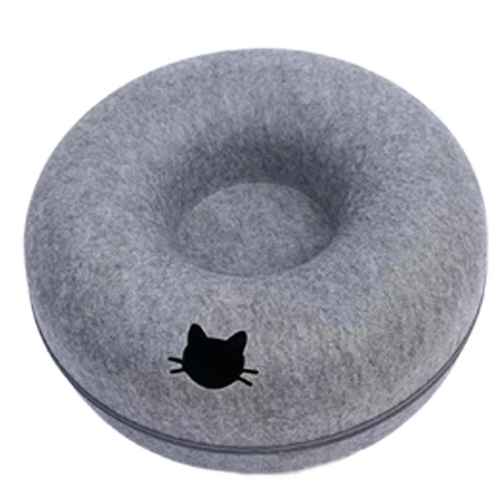 B-Tunnel Donut Cat Bed – Interactive Felt Tunnel & Cozy Cat House
