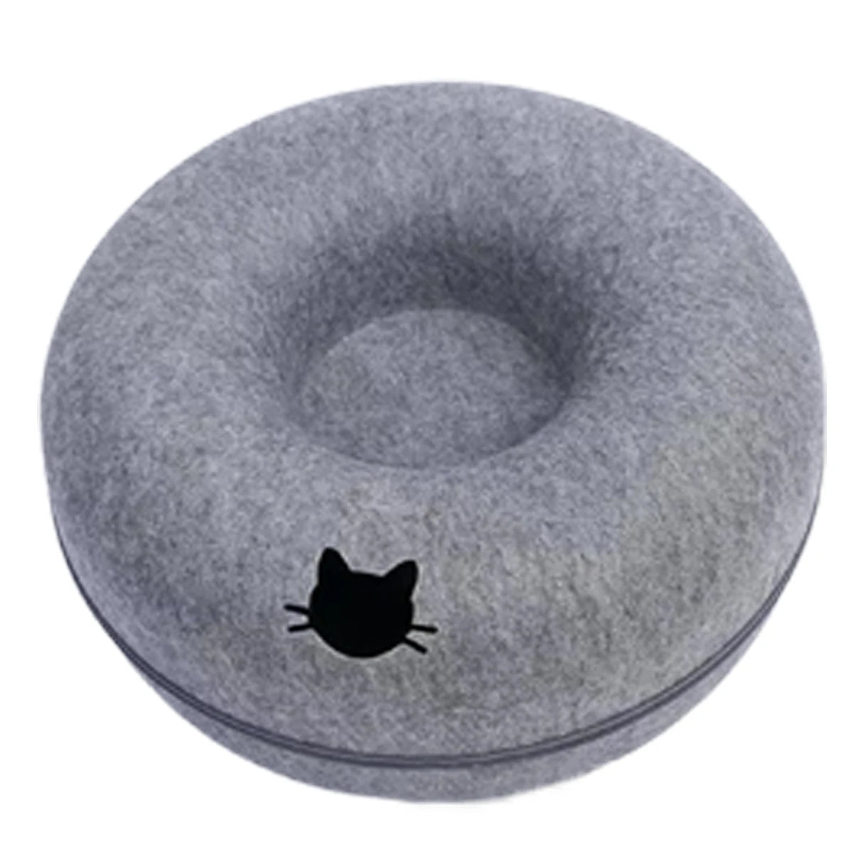 B-Tunnel Donut Cat Bed – Interactive Felt Tunnel & Cozy Cat House