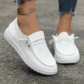 Women's Plus Size Casual Loafers – Round Toe Anti-Slip Flat Walking Shoes