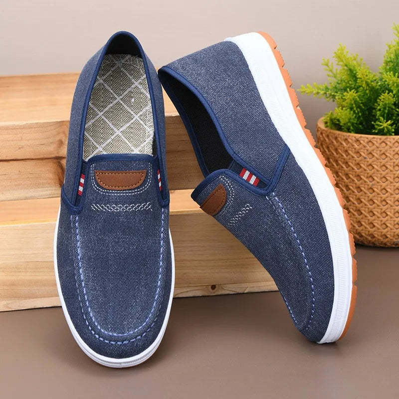 Men's Casual Canvas Slip-On Shoes – Breathable, Lightweight & Non-Slip Loafers