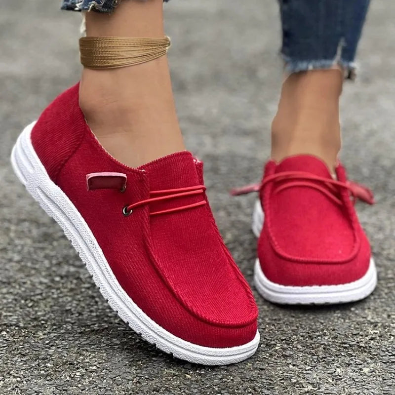 Women's Plus Size Casual Loafers – Round Toe Anti-Slip Flat Walking Shoes