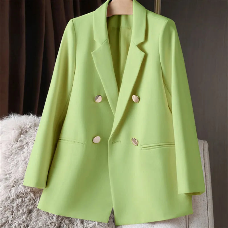 Women's Oversized British Style Blazer – Loose Fit Casual Office Jacket
