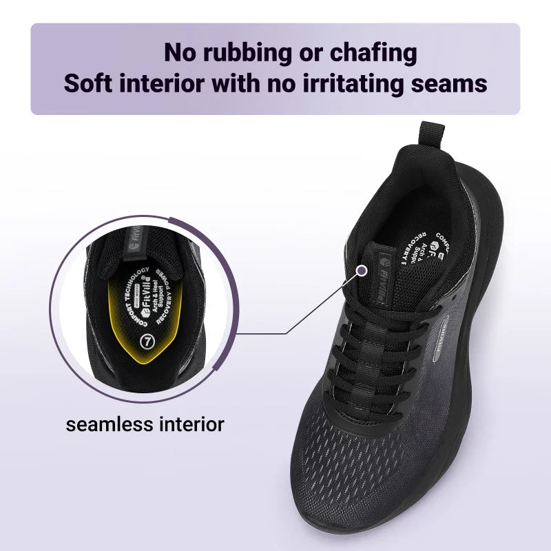 Women's Wide Fit Walking Sneakers – Lightweight Breathable Non-Slip Athletic Shoes
