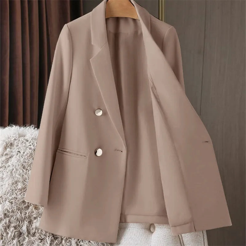 Women's Oversized British Style Blazer – Loose Fit Casual Office Jacket