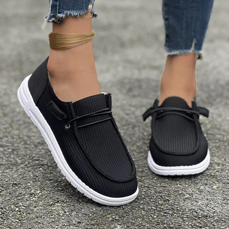 Women's Plus Size Casual Loafers – Round Toe Anti-Slip Flat Walking Shoes