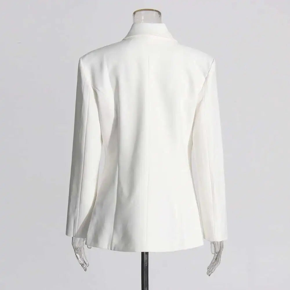 Women's Colorblock Patchwork Blazer – Loose Fit Long Sleeve Chic Jacket