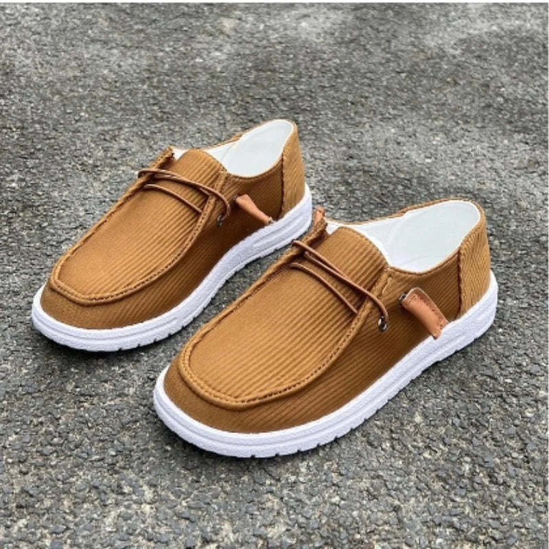 Women's Plus Size Casual Loafers – Round Toe Anti-Slip Flat Walking Shoes