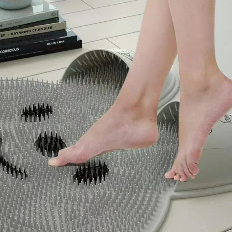Silicone Foot Massage Mat – Non-Slip Shower Foot Scrubber