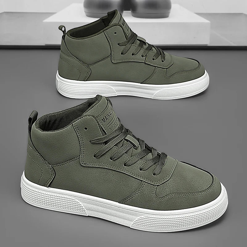 Men's High-Top Skate Sneakers – Lace-Up Comfortable Outdoor Sports Shoes