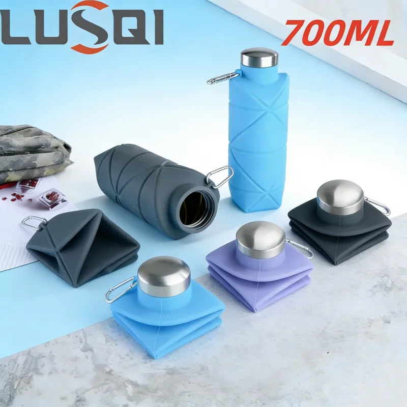 LUSQI 700ml Foldable Silicone Water Bottle