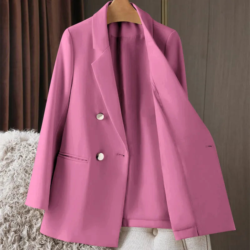 Women's Oversized British Style Blazer – Loose Fit Casual Office Jacket