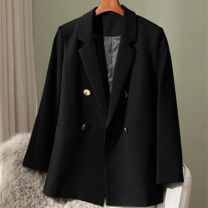 Women's Oversized British Style Blazer – Loose Fit Casual Office Jacket