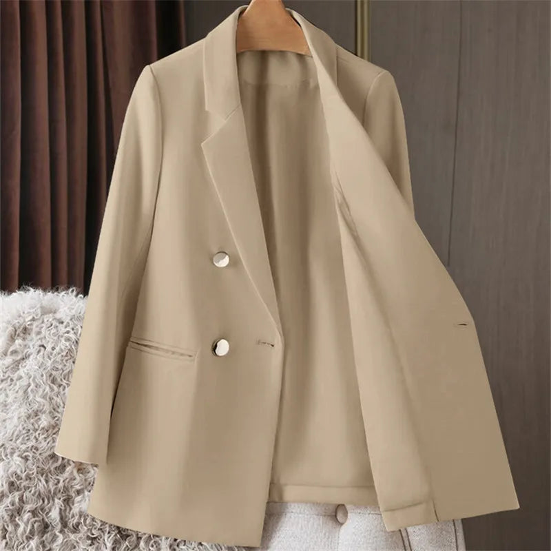 Women's Oversized British Style Blazer – Loose Fit Casual Office Jacket