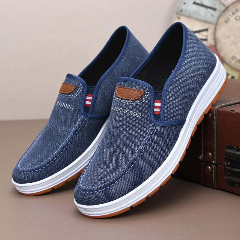 Men's Casual Canvas Slip-On Shoes – Breathable, Lightweight & Non-Slip Loafers