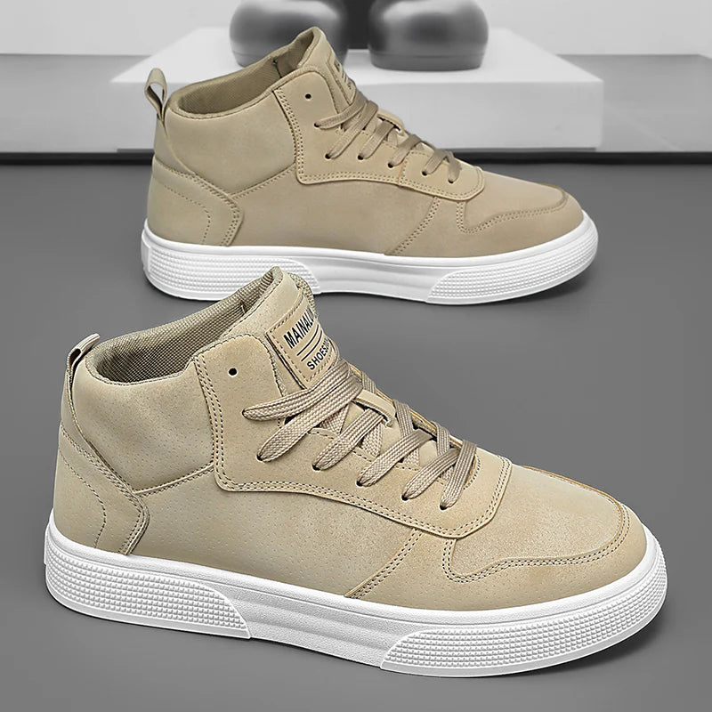 Men's High-Top Skate Sneakers – Lace-Up Comfortable Outdoor Sports Shoes