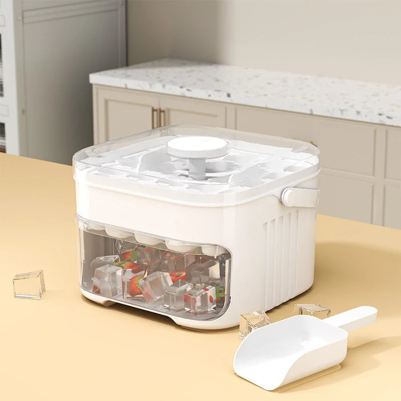 Double Layer Ice Cube Tray with Lid