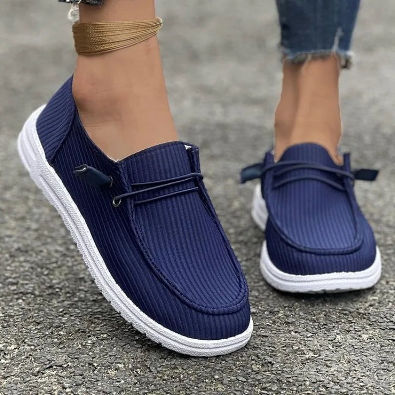 Women's Plus Size Casual Loafers – Round Toe Anti-Slip Flat Walking Shoes