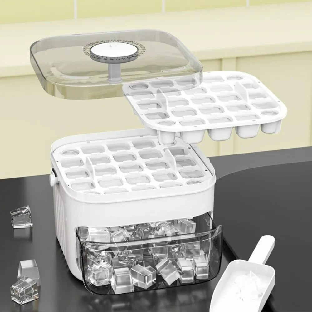 Double Layer Ice Cube Tray with Lid