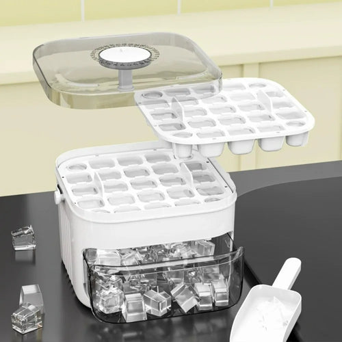 Double Layer Ice Cube Tray with Lid