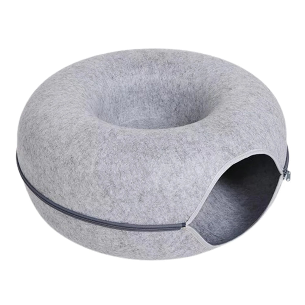 B-Tunnel Donut Cat Bed – Interactive Felt Tunnel & Cozy Cat House