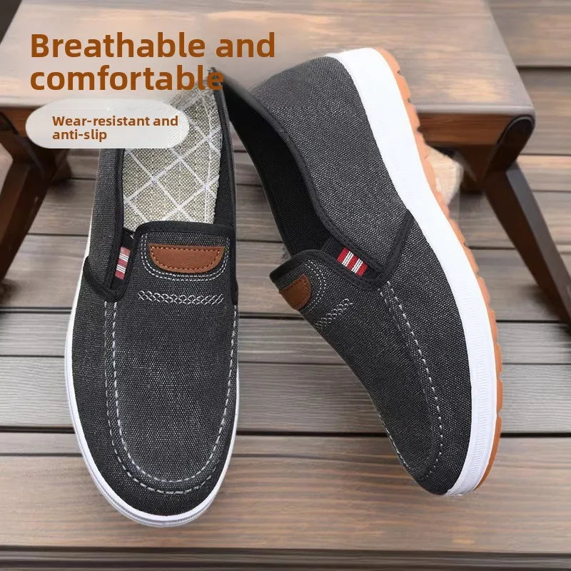 Men's Casual Canvas Slip-On Shoes – Breathable, Lightweight & Non-Slip Loafers